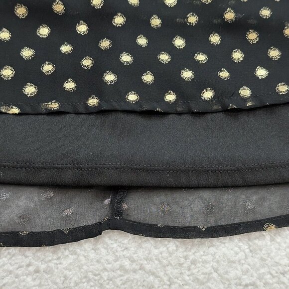 Banana Republic Women's Metallic Polka Dot Fit Flare Dress Size S Black Gold - Picture 4 of 10